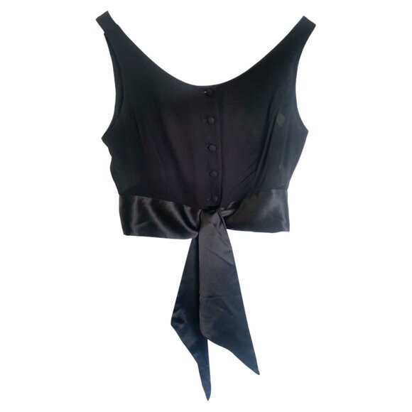 Vintage 90's Sheer Valentino Oliver Sleeveless Crop Blouse Oliver Label - Picture 2 of 8